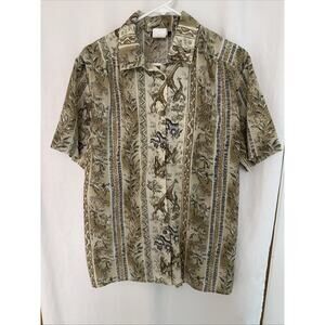 Vintage Tapestry Women’s Shirt Size Medium Safari Button Up Short Sleeve